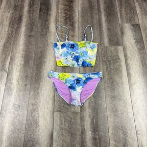 Aerie Blue Floral Print Bikini Set